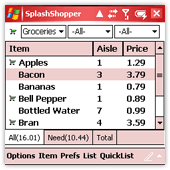 SplashShopper for Pocket PC and Windows Mobile Treo