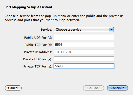 mac airport utility public udp ports