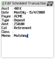 Scheduled Transaction